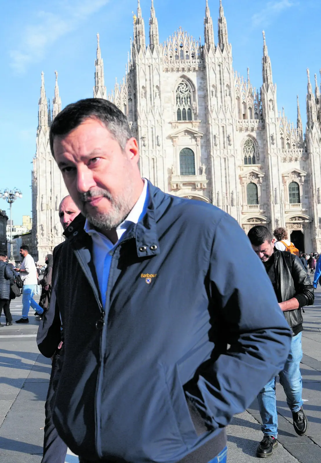 IPA89914817 - Milano, 19-10-2026 il Ministro Matteo Salvini in centro in solidarieta alle forze dell ordine per le devastazioni di Sabato e Domenica